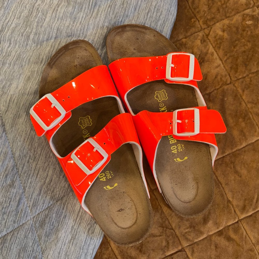 Birkenstocks Arizona Sandals in Orange